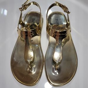 Michael Kors Gold Plate Jelly Sandals